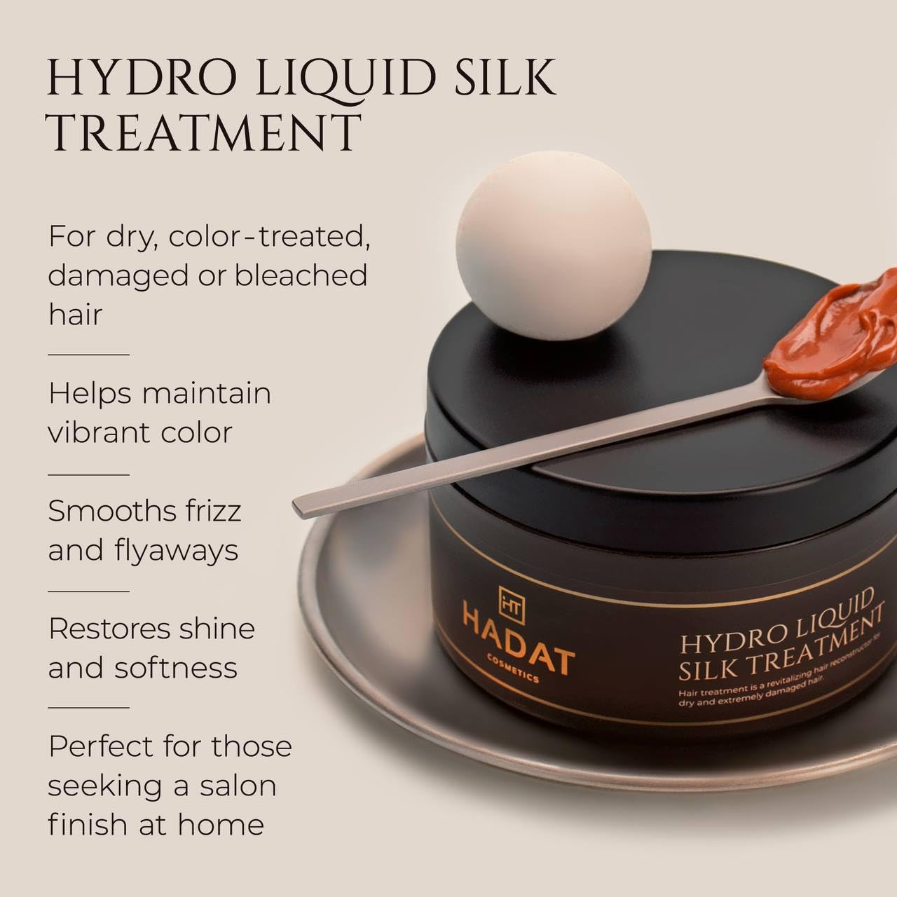 HADAT Liquid Silk Treatment applied to damp hair for deep conditioning