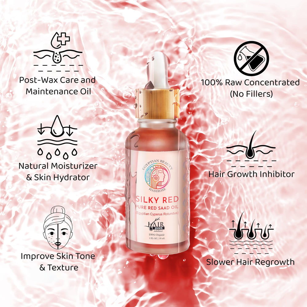 Hadirose Silky Red oil close-up of single-ingredient formula