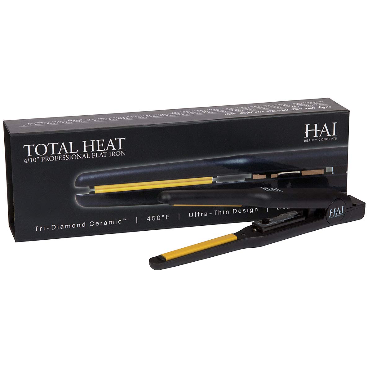 HAI Beauty Concepts Convertable Total Heat flat iron front view with slim design and controls