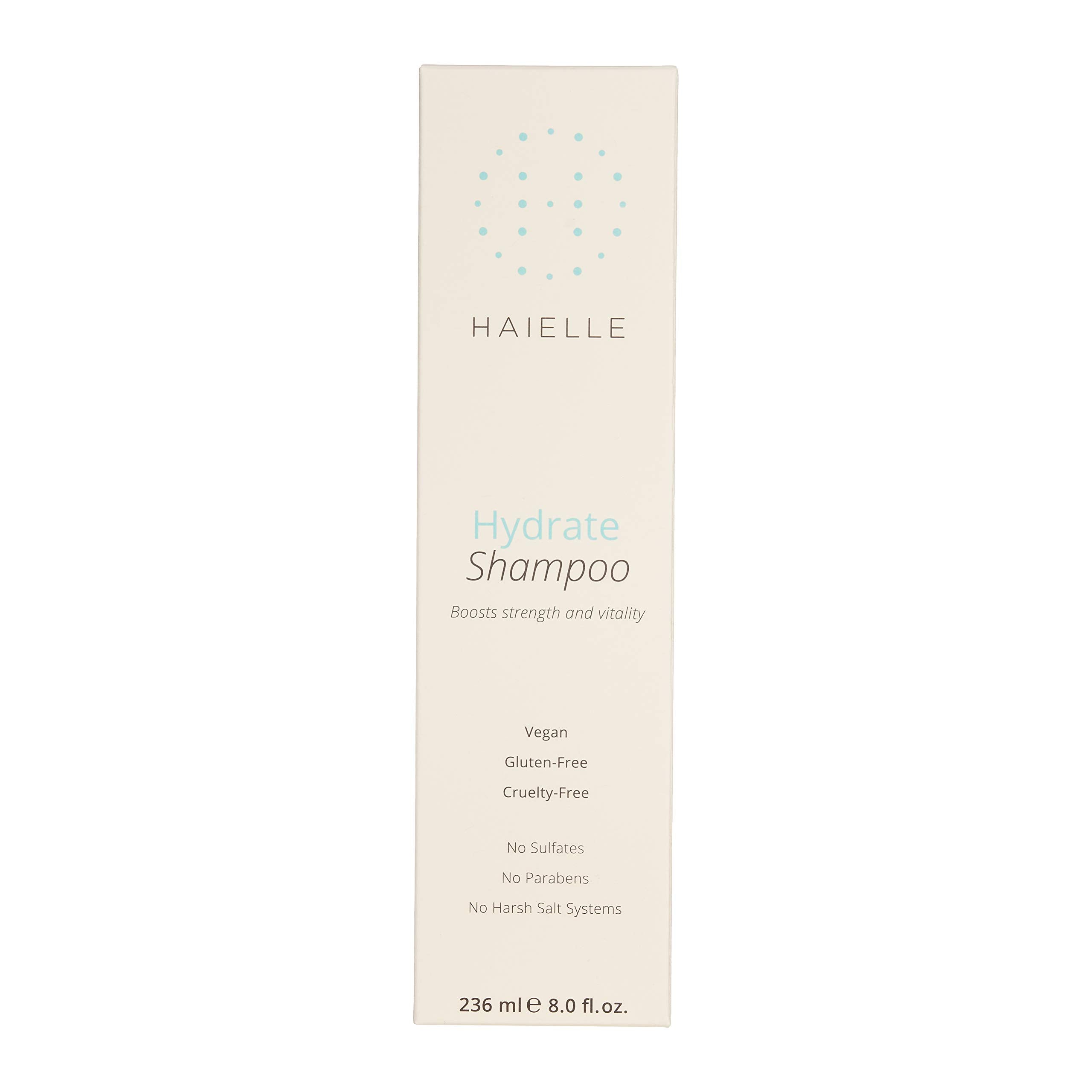 HAIELLE Hydrate Shampoo creates gentle cleansing for dry hair in the shower.
