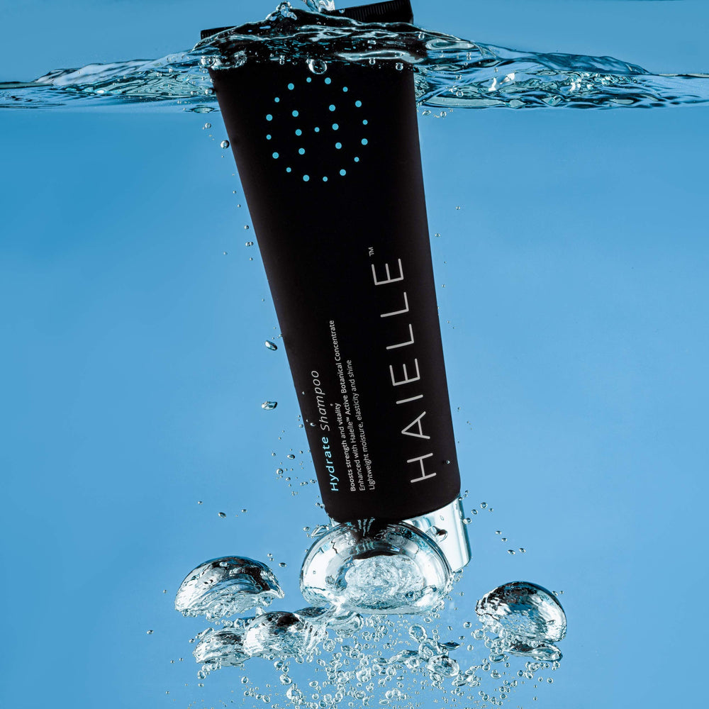 Ingredients highlight vegan, gluten-free, cruelty-free care in HAIELLE Hydrate Shampoo.