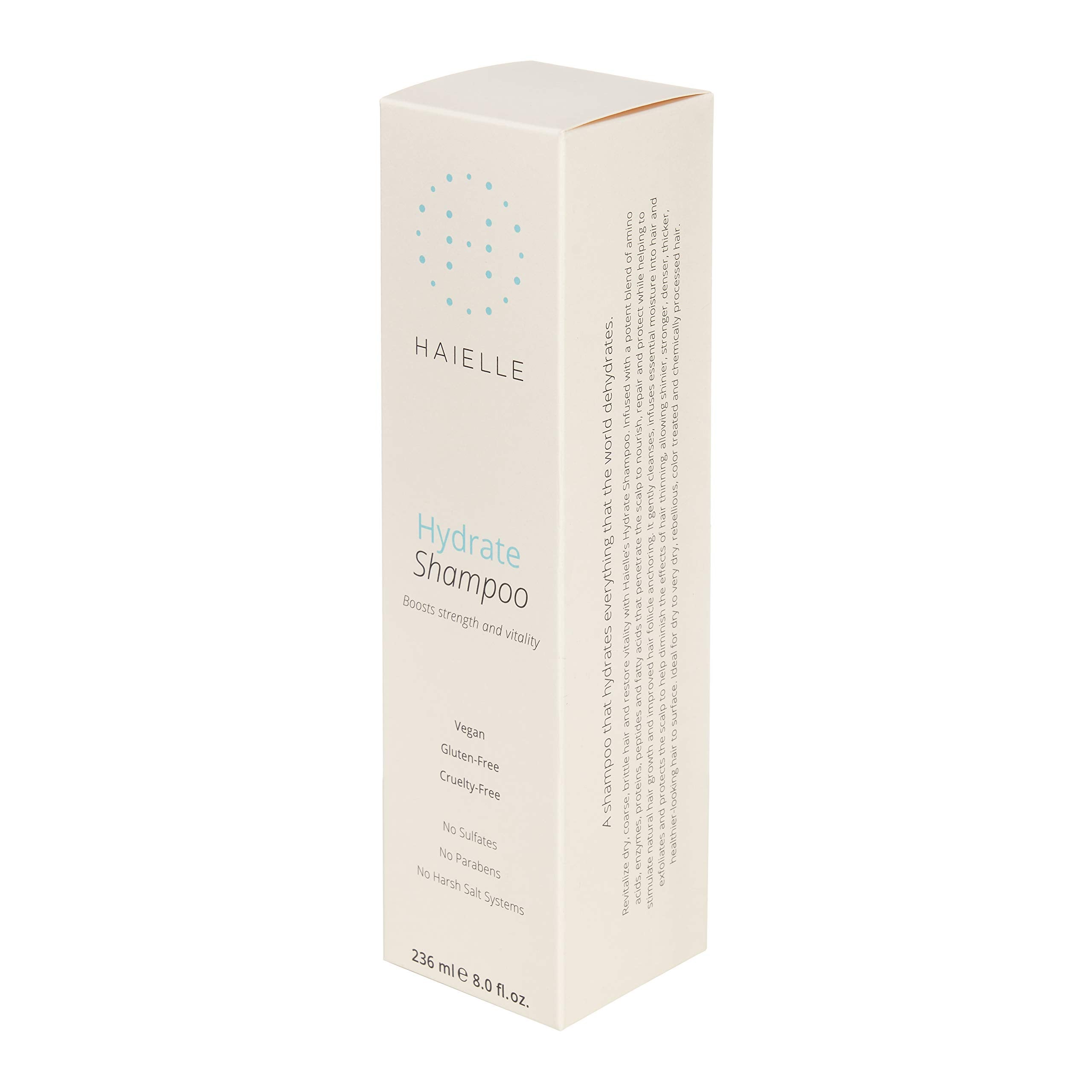 Hands massage HAIELLE Hydrate Shampoo into dry, coarse hair.