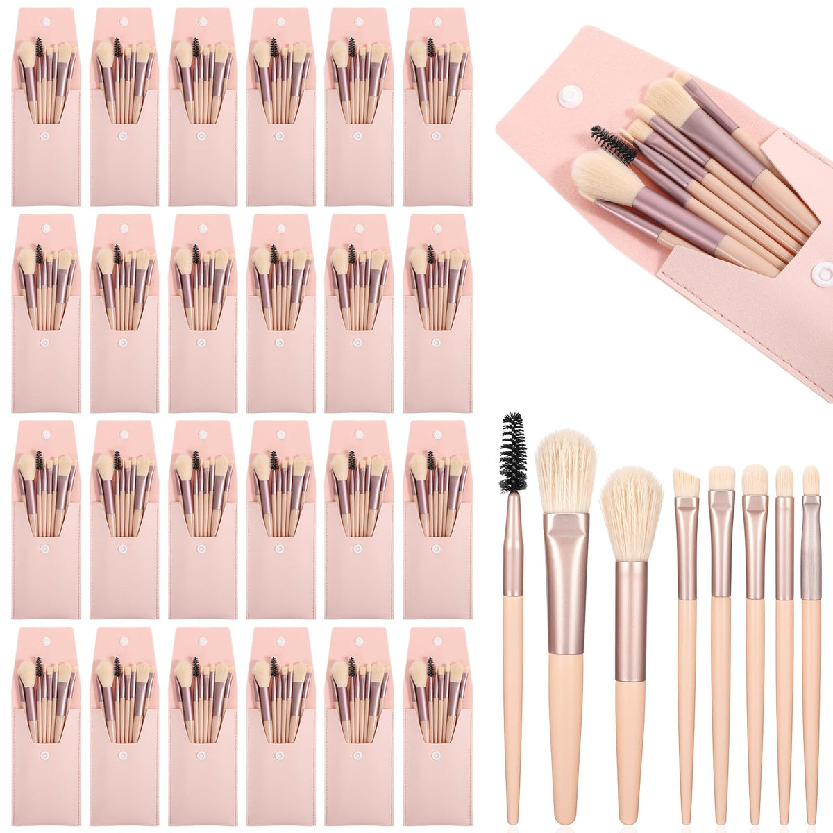 HaiFafafaing 24 sets of mini travel makeup brushes with bag, ready for on the go beauty