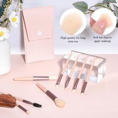 HaiFafafaing mini makeup brushes close up highlighting soft nylon bristles