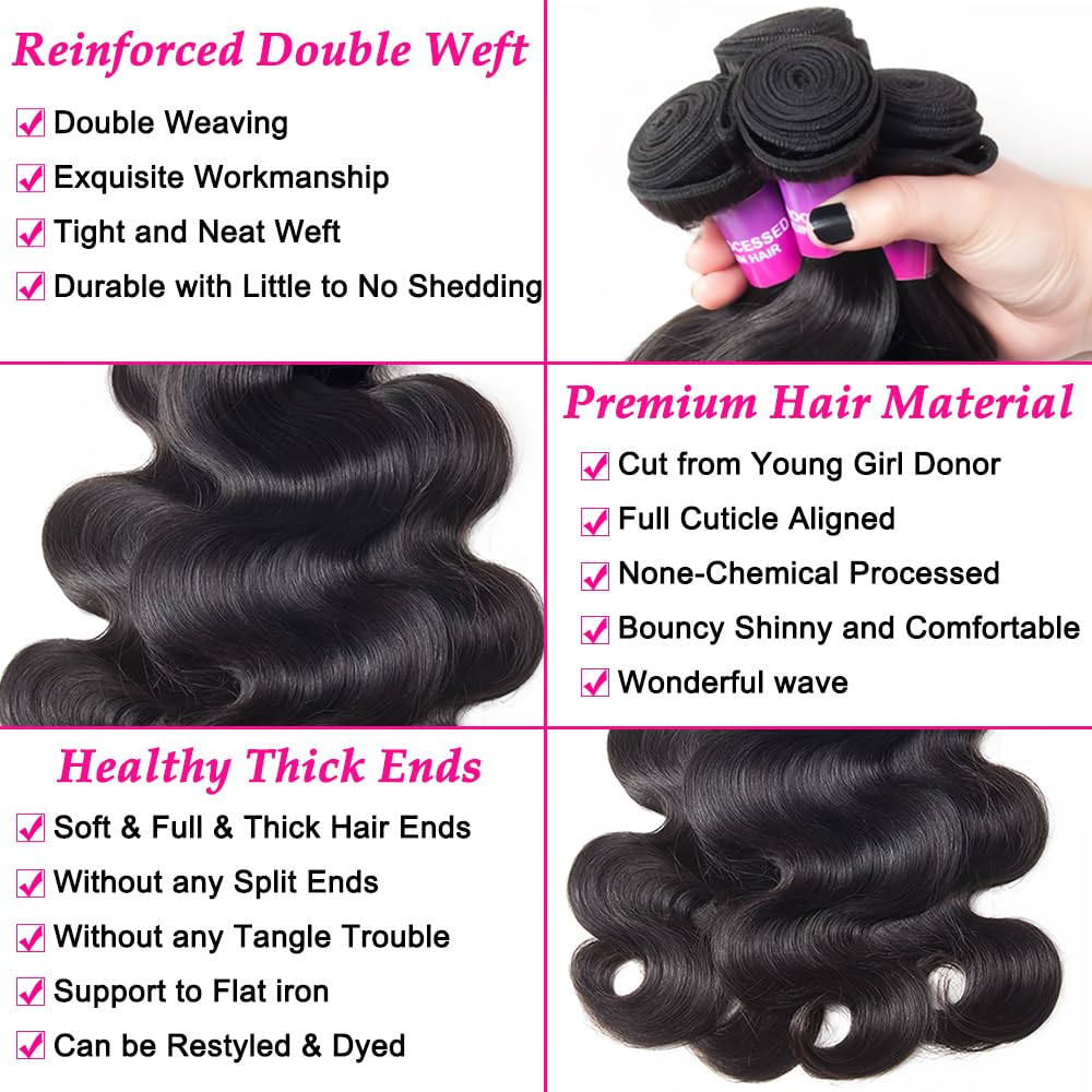 Hailriss 12A hair bundles raw bundles with neat weft for long-lasting fullness