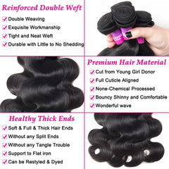 Hailriss 12A hair bundles raw bundles with neat weft for long-lasting fullness