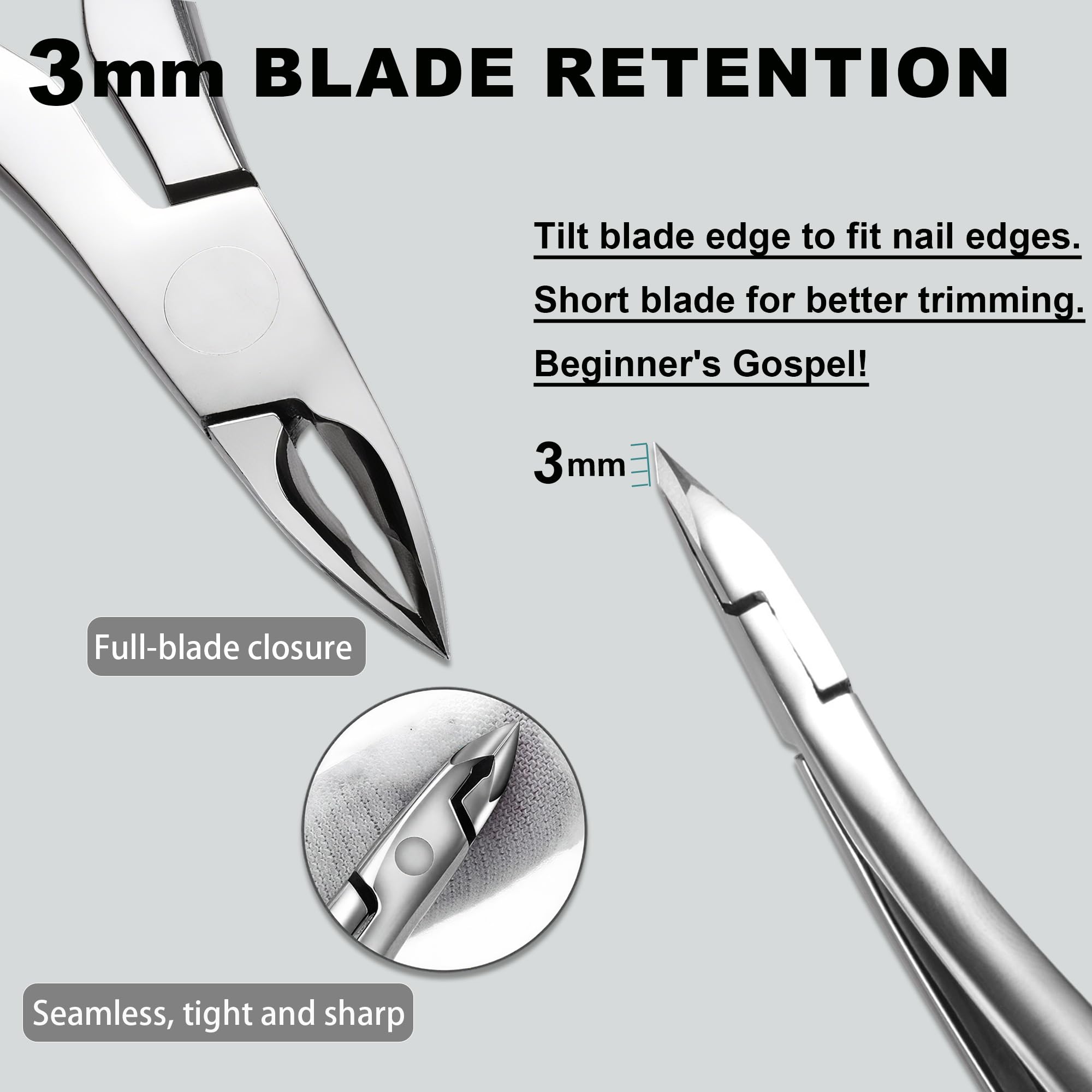 HaimiLiya Cuticle Nippers ergonomic handle offering comfortable grip.