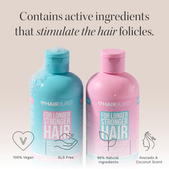 HAIR BURST conditioner bottle with coconut-avocado aroma for detangling and shine.