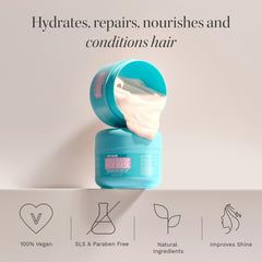 HAIR BURST mask with coconut oil provides moisture and smoother strands.