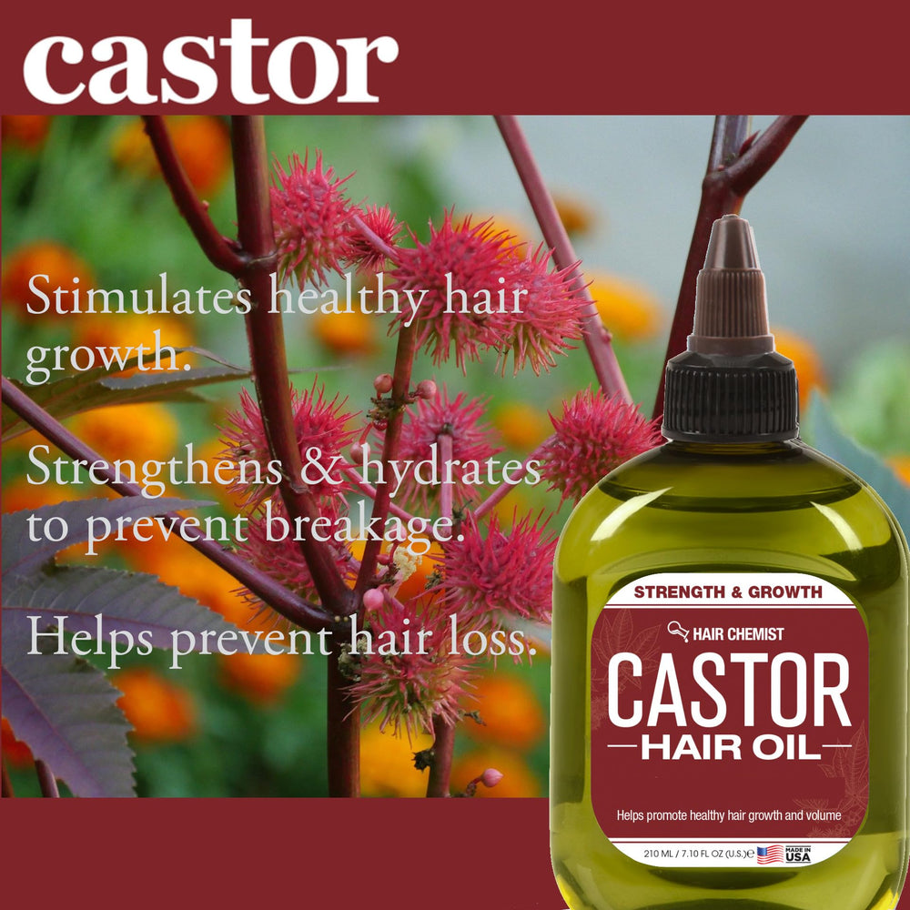 Hair Chemist Castor Oil amber oil closeup emphasizes rich texture for shine.