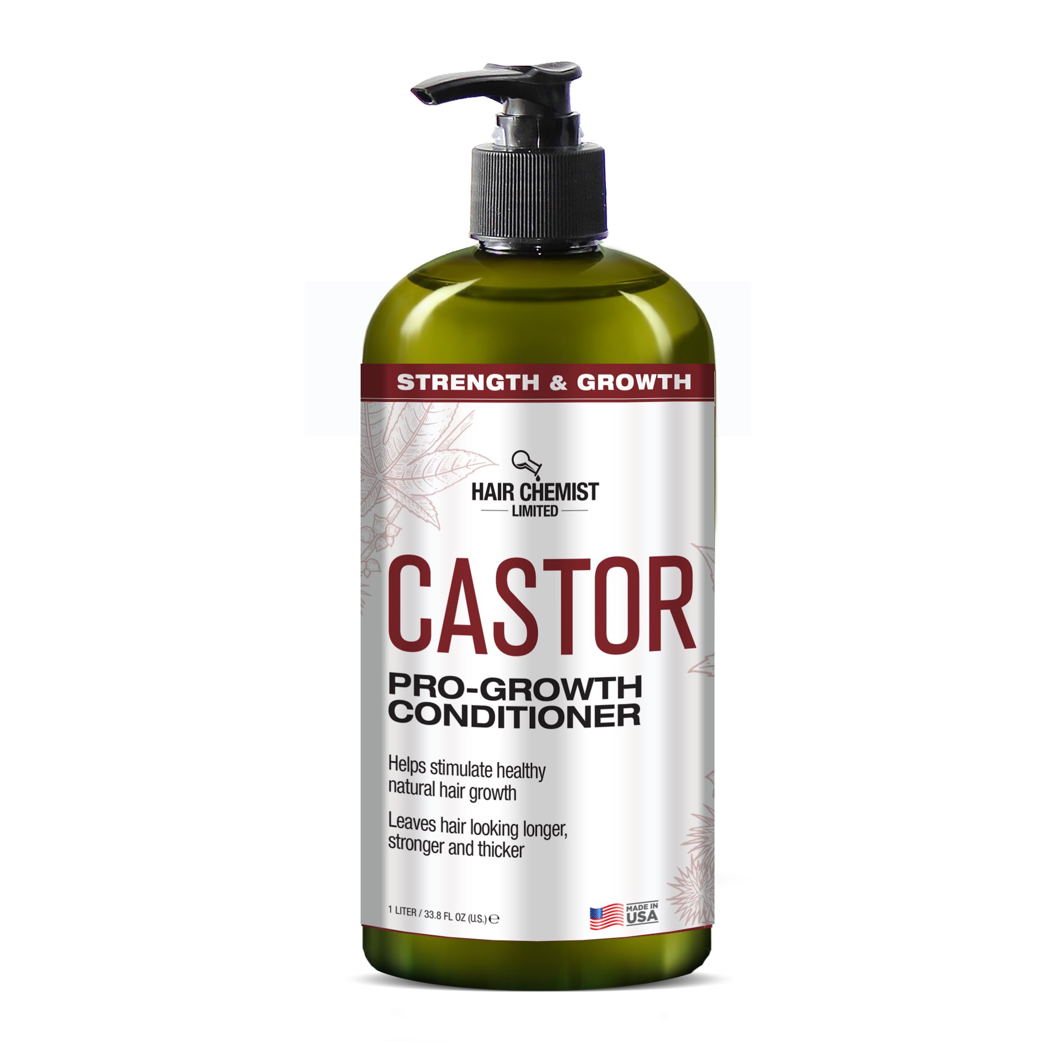 Hair Chemist Castor Pro-Growth Conditioner label emphasizes hydration