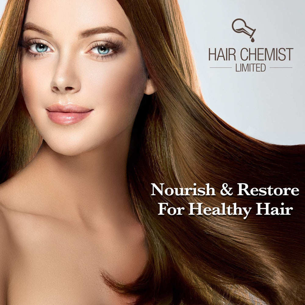 Hair Chemist Coconut Oil Deep Repair Masque hair after application with renewed shine