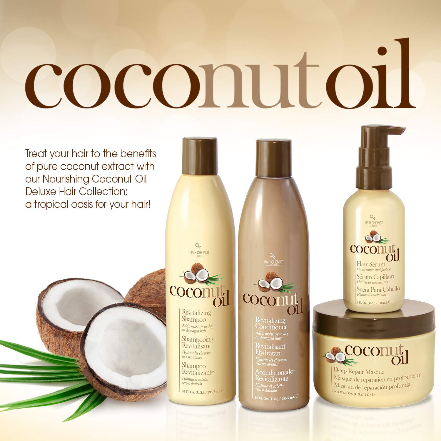 Hair Chemist Coconut Oil Deep Repair Masque ingredients closeup signals coconut-based care