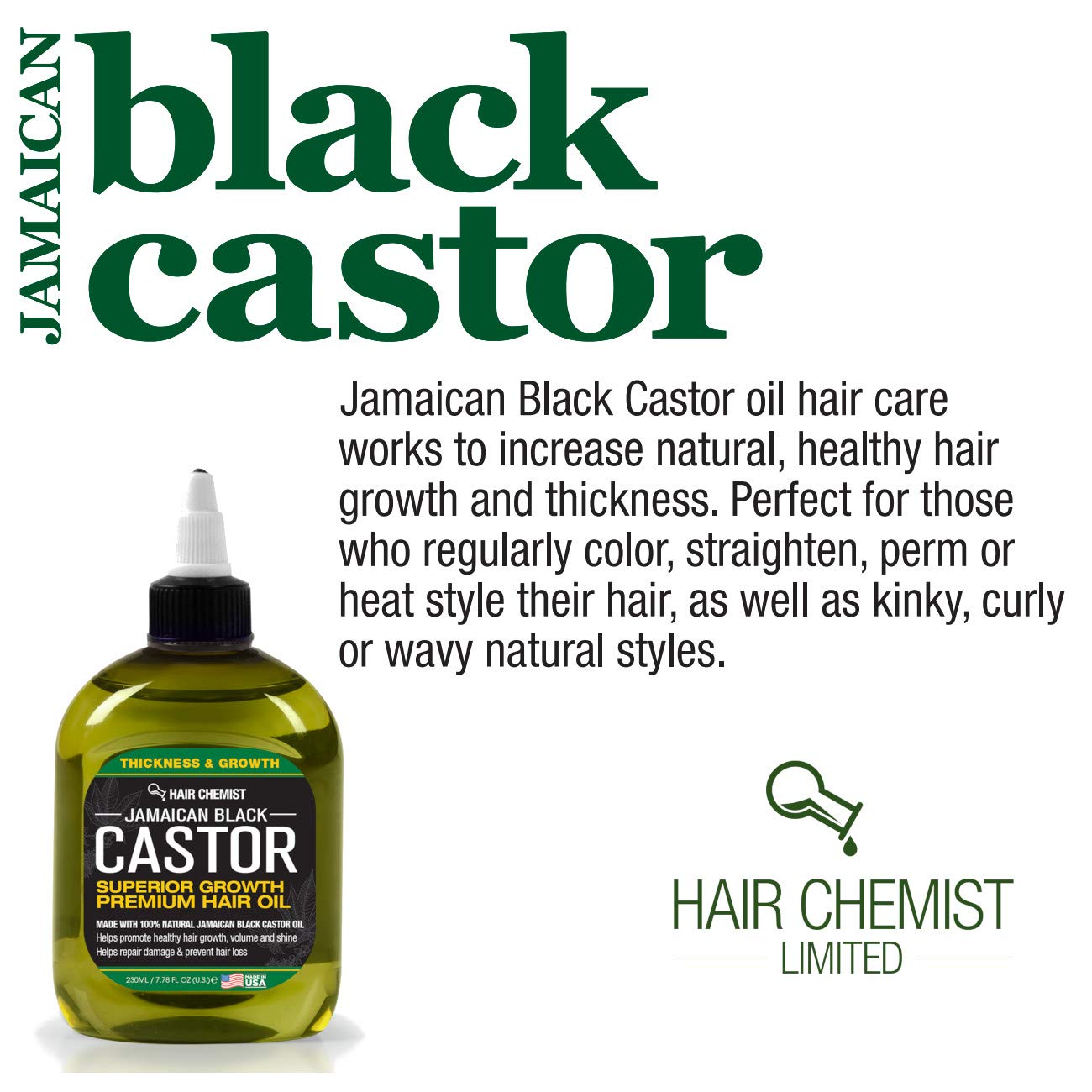 Hair Chemist Jamaican Black Castor Oil pour-and-apply shot for easy daily use