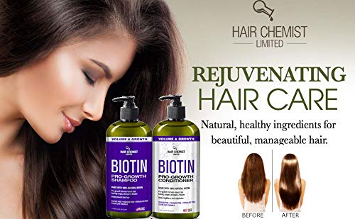 Hair Chemist Pro-Growth Conditioner Biotin bottle close-up for smoother fuller hair