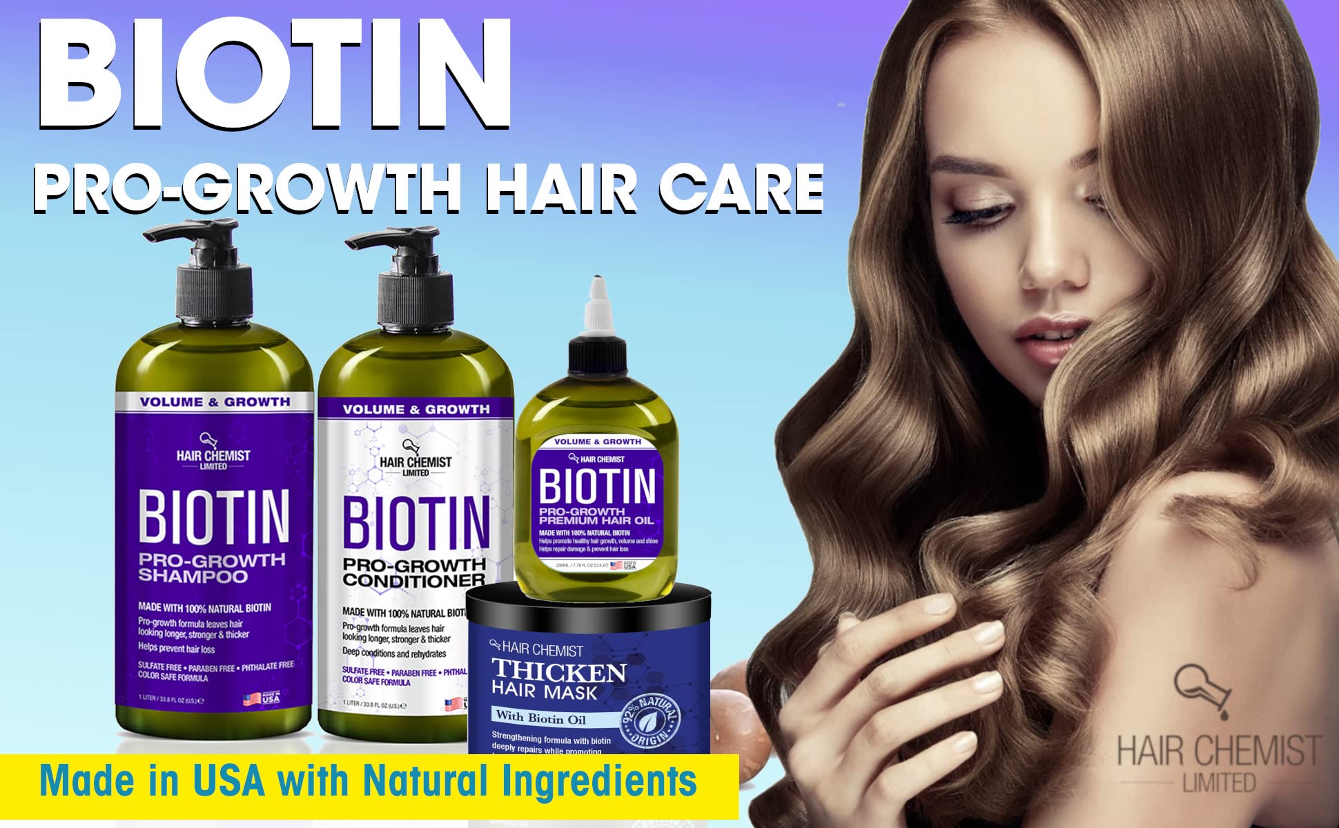 Hair Chemist Pro-Growth Shampoo lather on hair strand