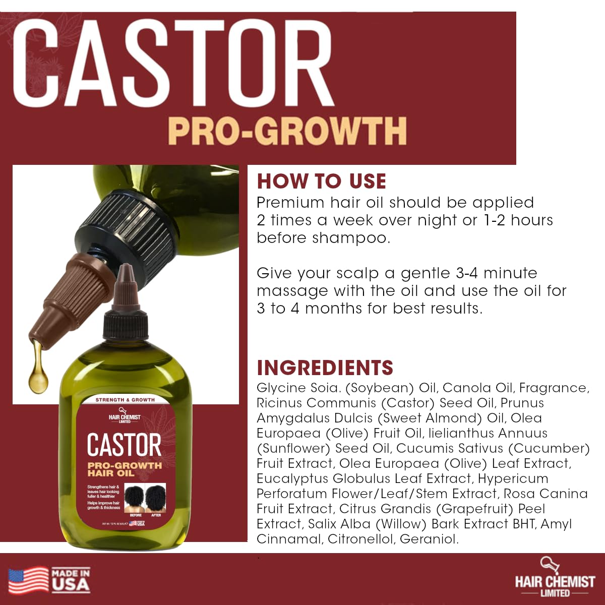 Hair Chemist Pro-Growth soft strands suggest strengthened, manageable hair