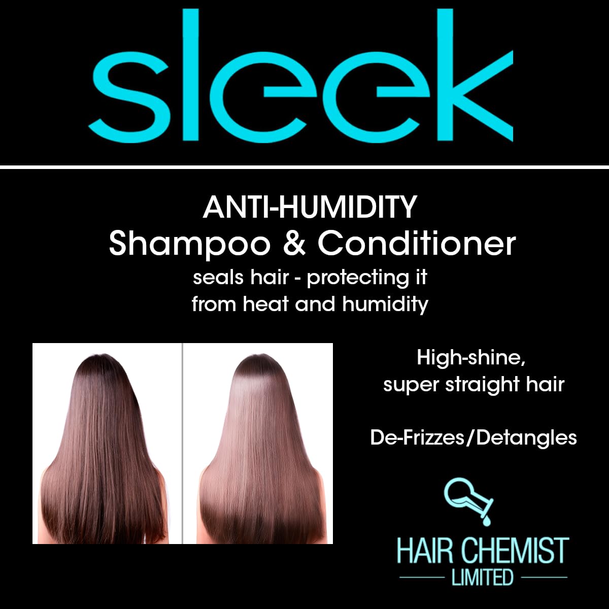 Hair Chemist Sleek Anti-Humidity Conditioner being applied for slip