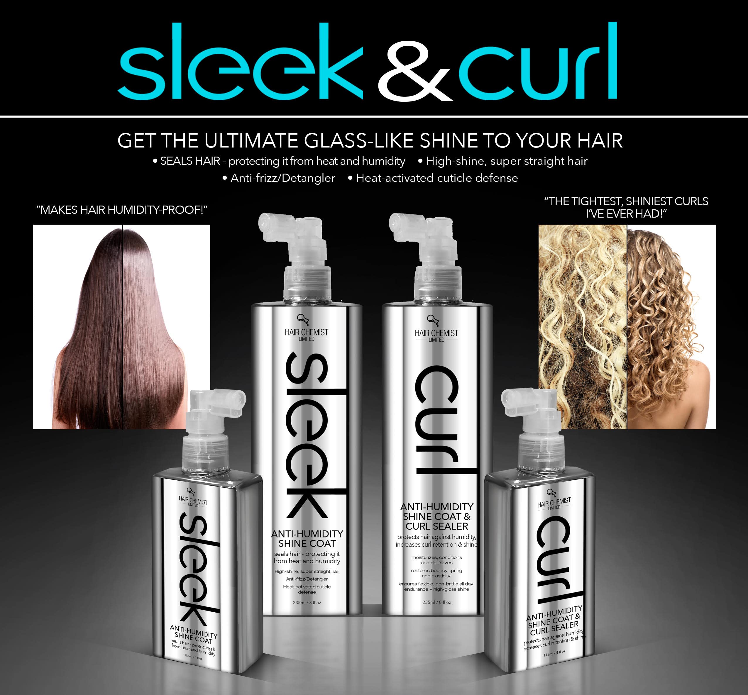 USA-made Hair Chemist Sleek packaging with brand label