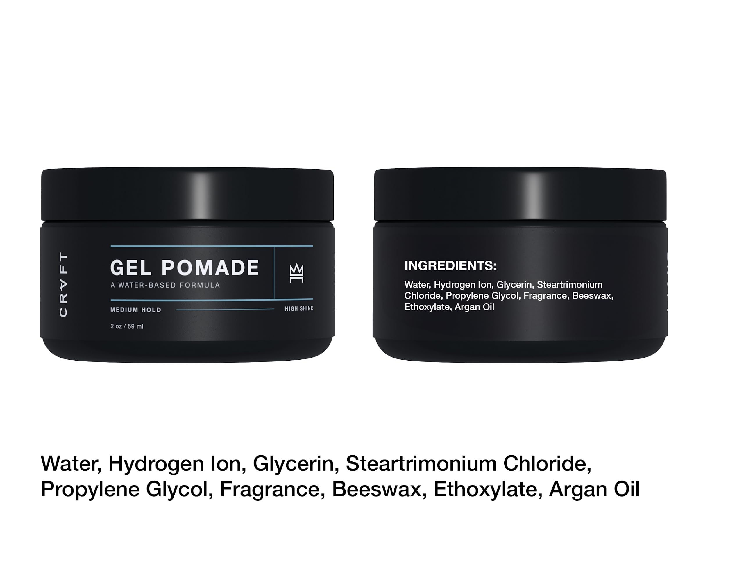 Close-up of CRVFT Pomade on hair for semi-matte finish