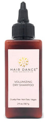 Hair Dance dry shampoo powder bottle with grapefruit scent for quick refresh on the go