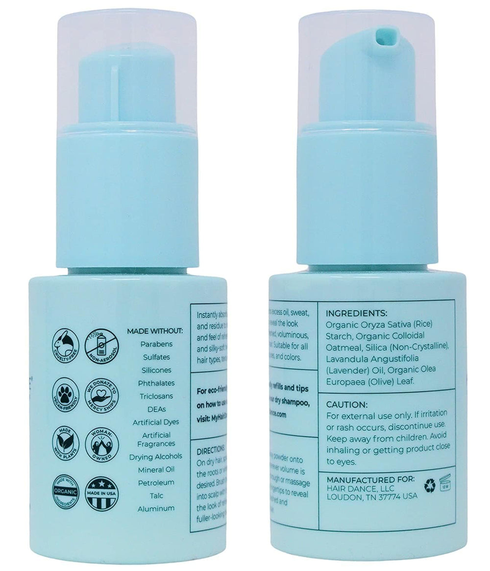Hair Dance dry shampoo powder lavender scent adds a pleasant aroma during refresh