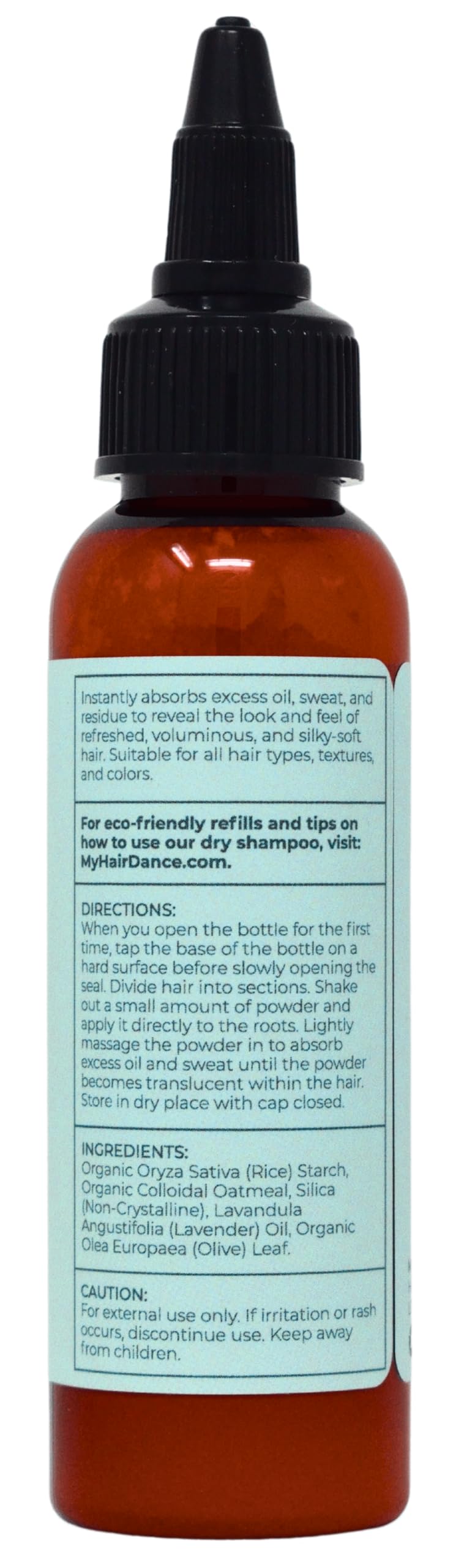 Hair Dance Dry Shampoo Volume Powder dispenser cap demonstrates easy portion control for clean roots.