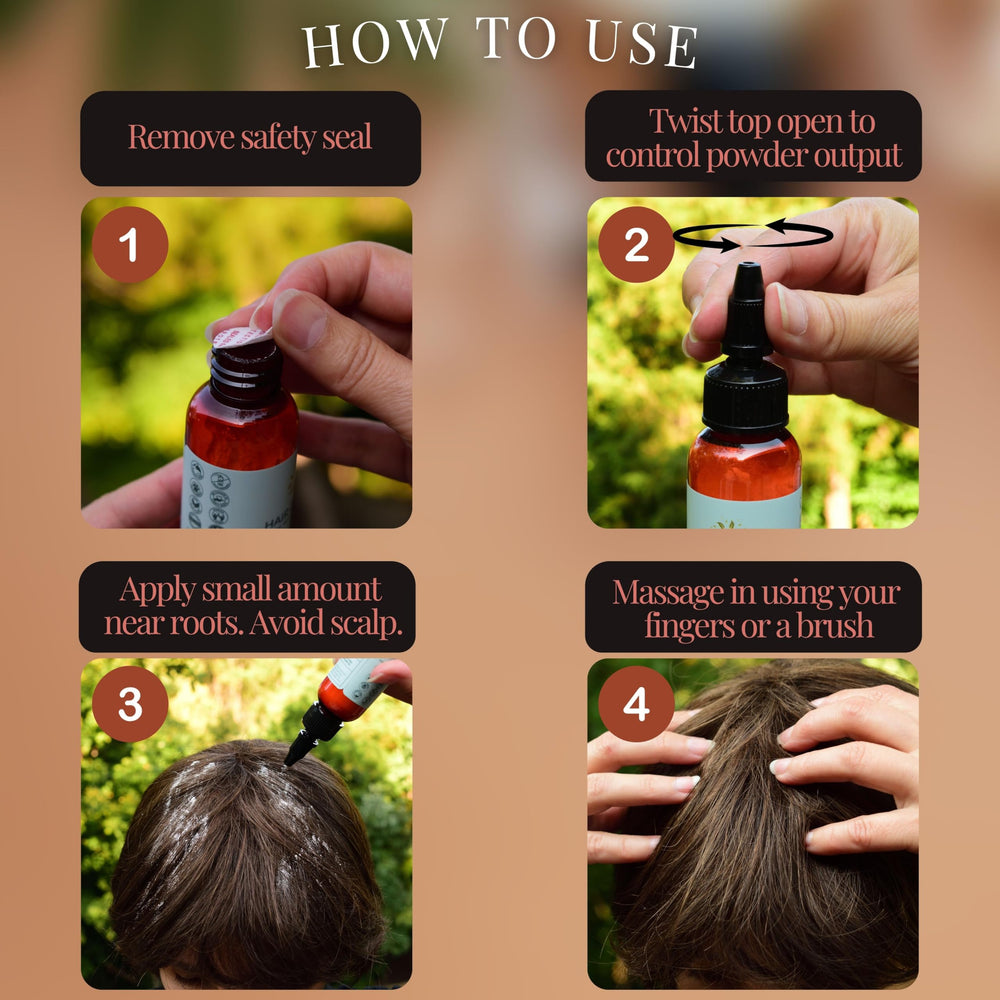 Hair Dance Dry Shampoo Volume Powder lavender-scented bottle offers a calming aroma with hair refresh.