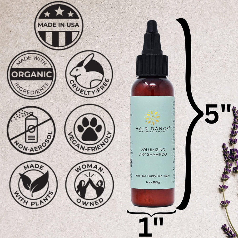 Hair Dance Dry Shampoo Volume Powder non-aerosol can design emphasizing safer application.
