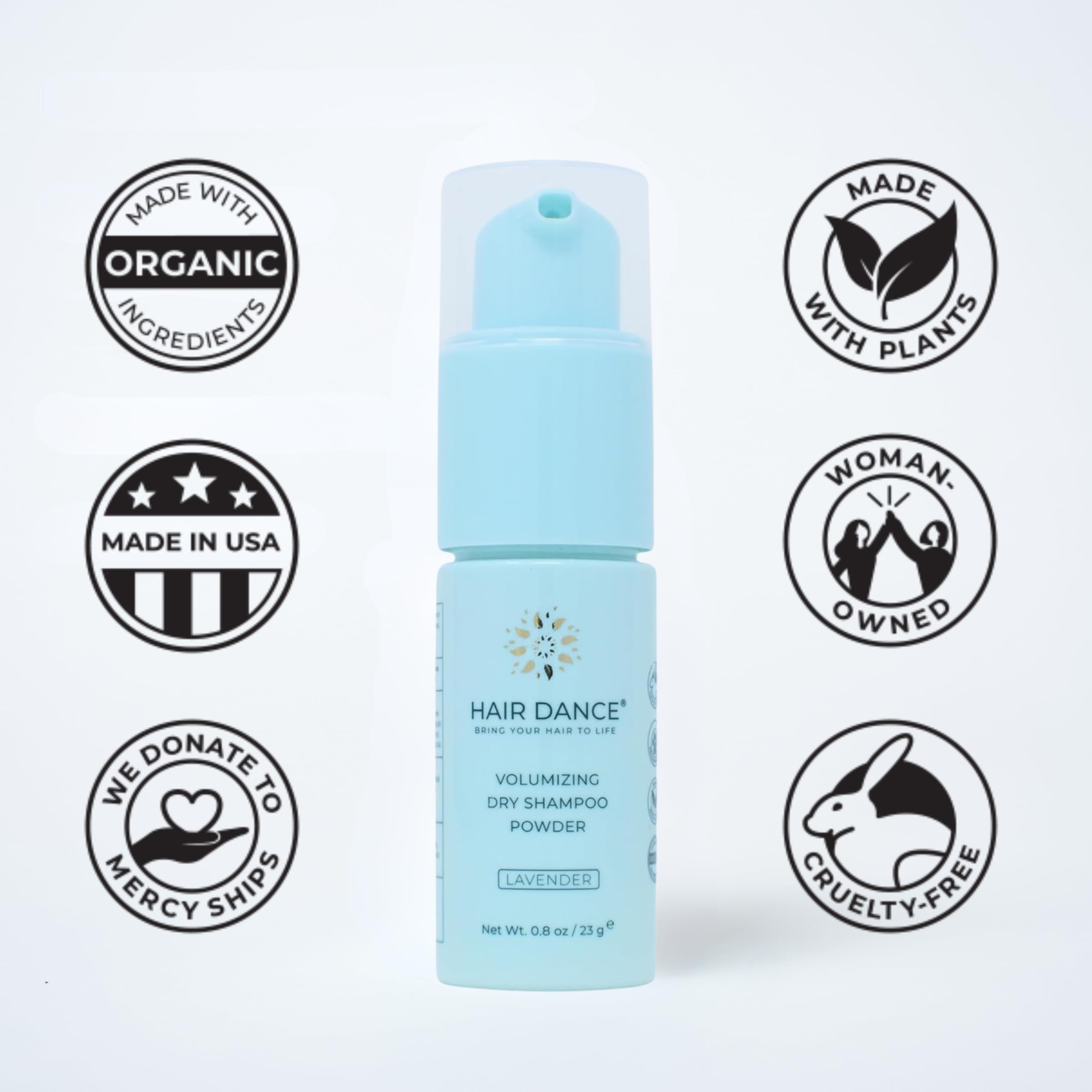 Made in USA Hair Dance dry shampoo with natural ingredients