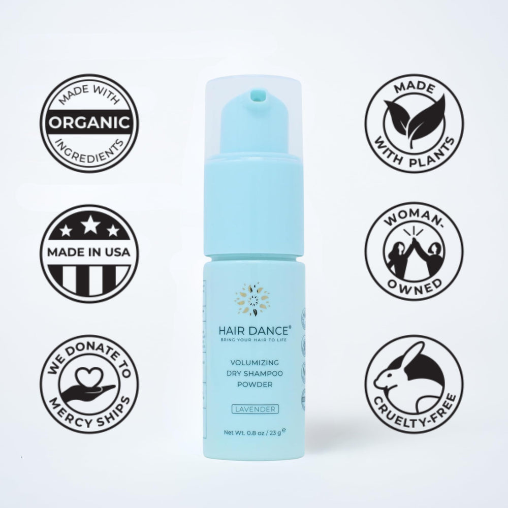 Made in USA Hair Dance dry shampoo with natural ingredients
