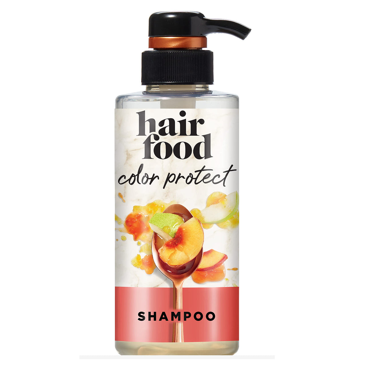Hair Food shampooing nectarine-poire: bouteille parfumée protégeant les cheveux colorés.