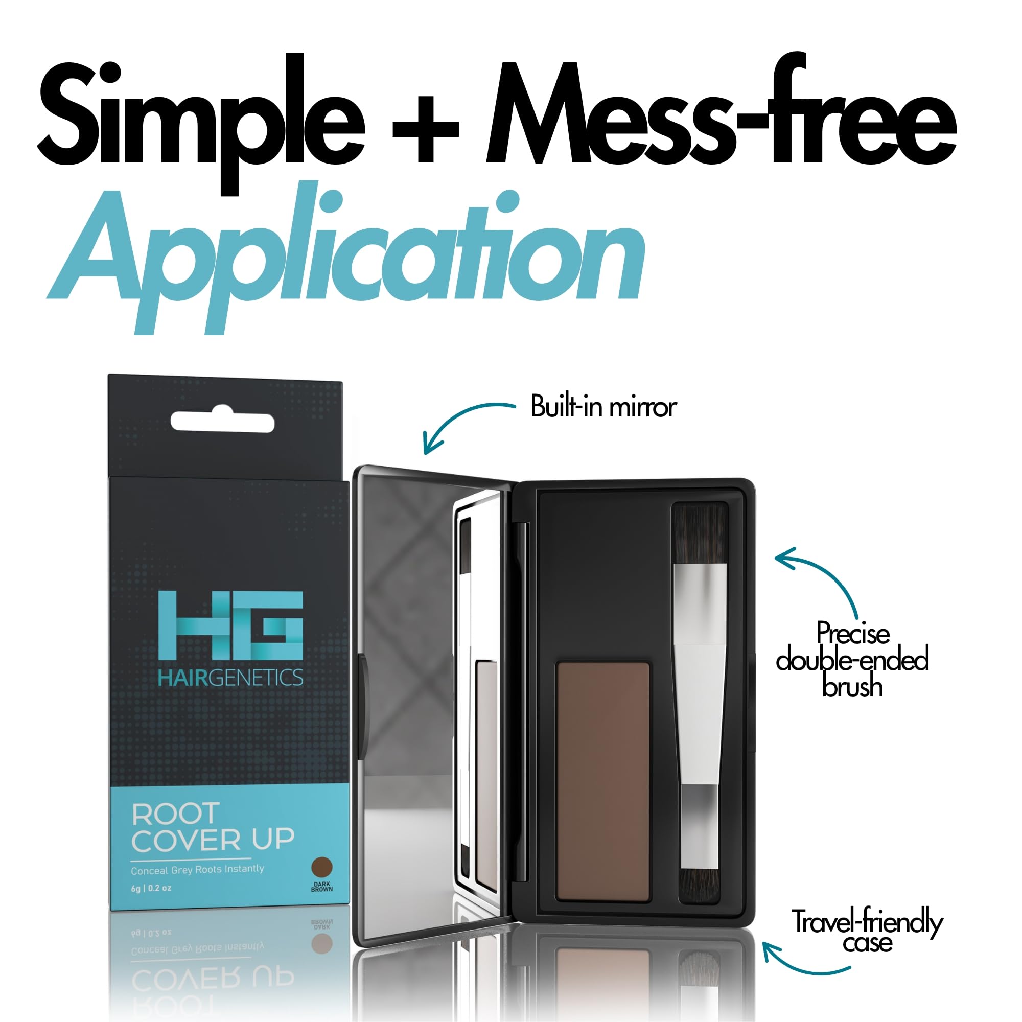 Hair Genetics instant gray away solution delivers quick touch ups between washes.