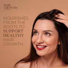Hair Growth by Jailyne Ojeda serum dropper pouring for targeted scalp nourishment.