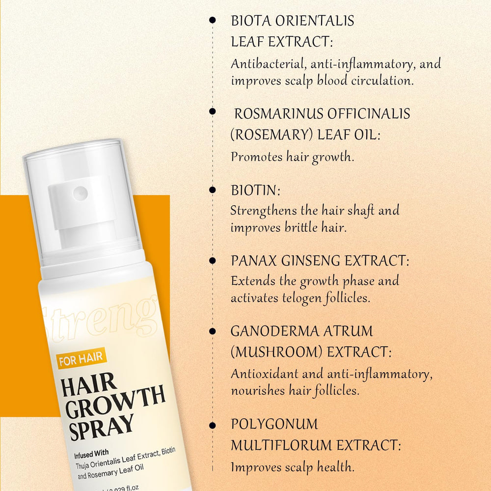 Applying Hair Growth Spray to scalp for quick absorption.