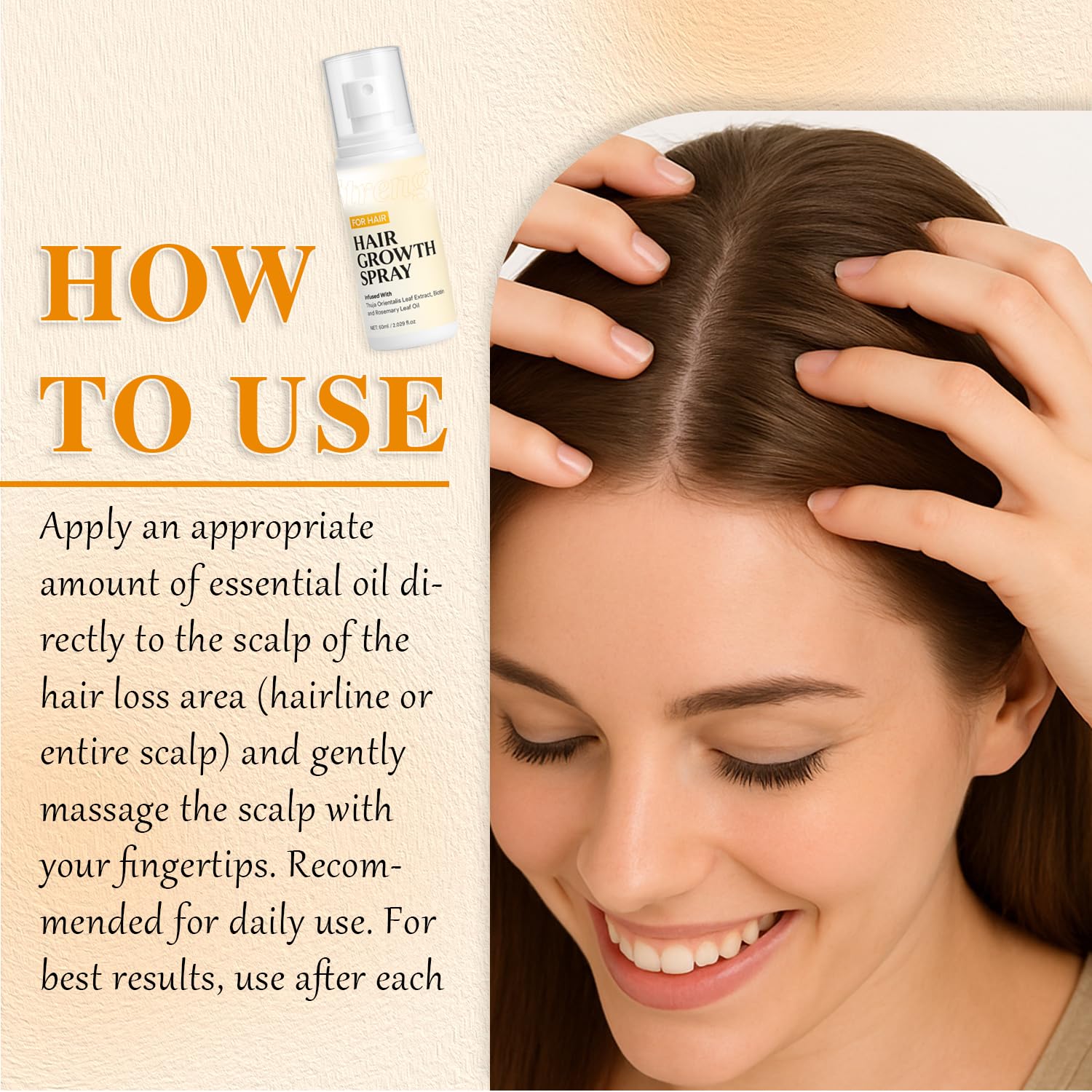 Hair strands look healthier and smoother after application.