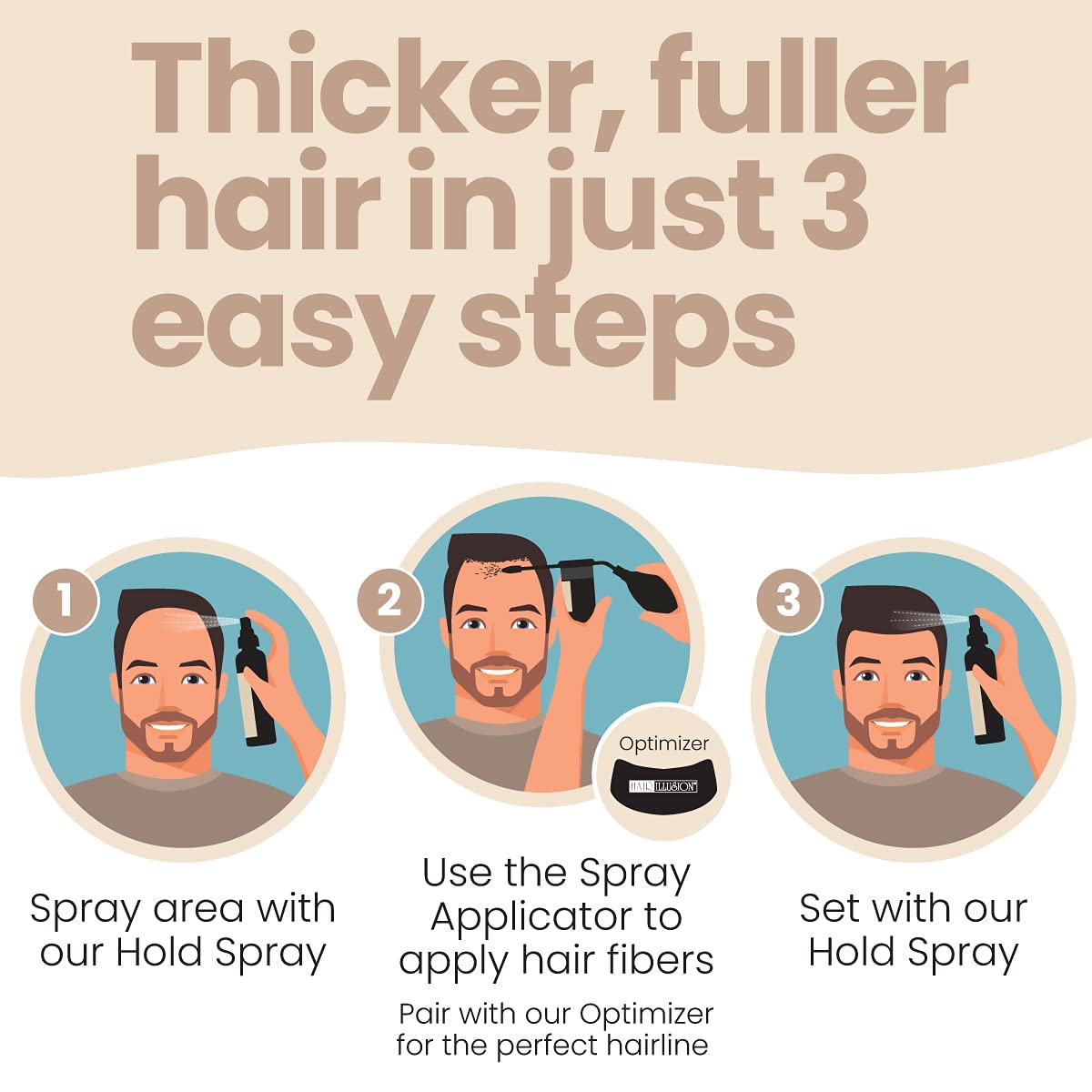 Hair Illusion fibers captured in different lighting to reveal natural shine.