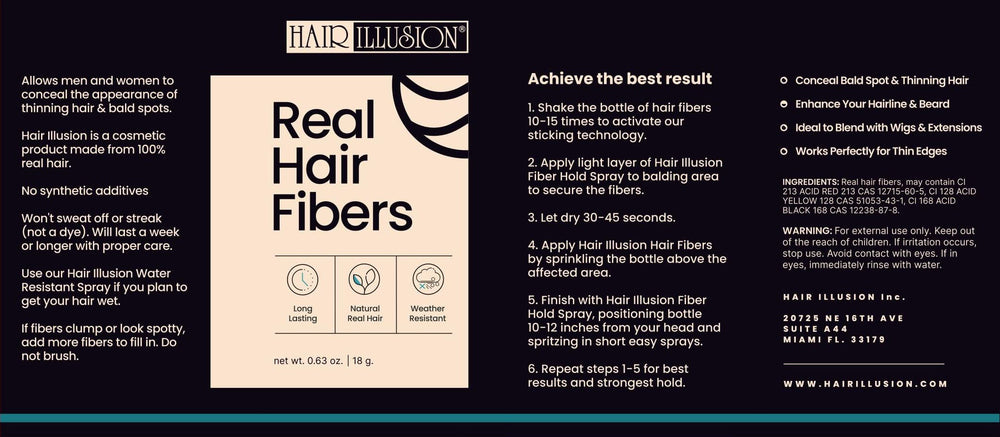 Hair Illusion hold-on spray compatibility helps maintain coverage.