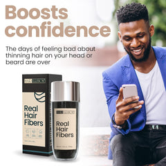 Hair Illusion natural-fibers-on-scalp blend seamlessly with your hair.