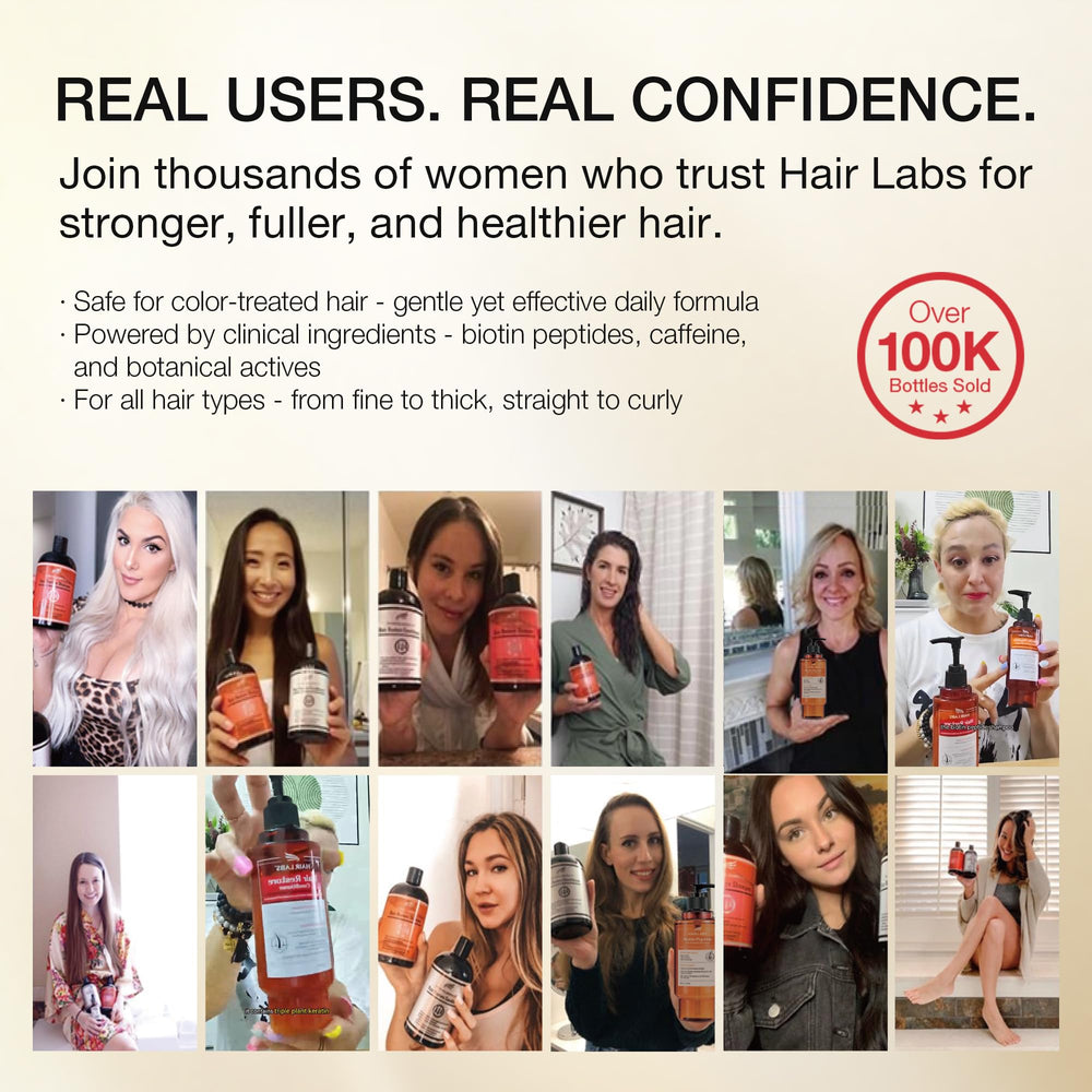 Hair Labs Biotin Peptide Hair Restore Shampoo lather close-up, nourishing follicles and reducing breakage.