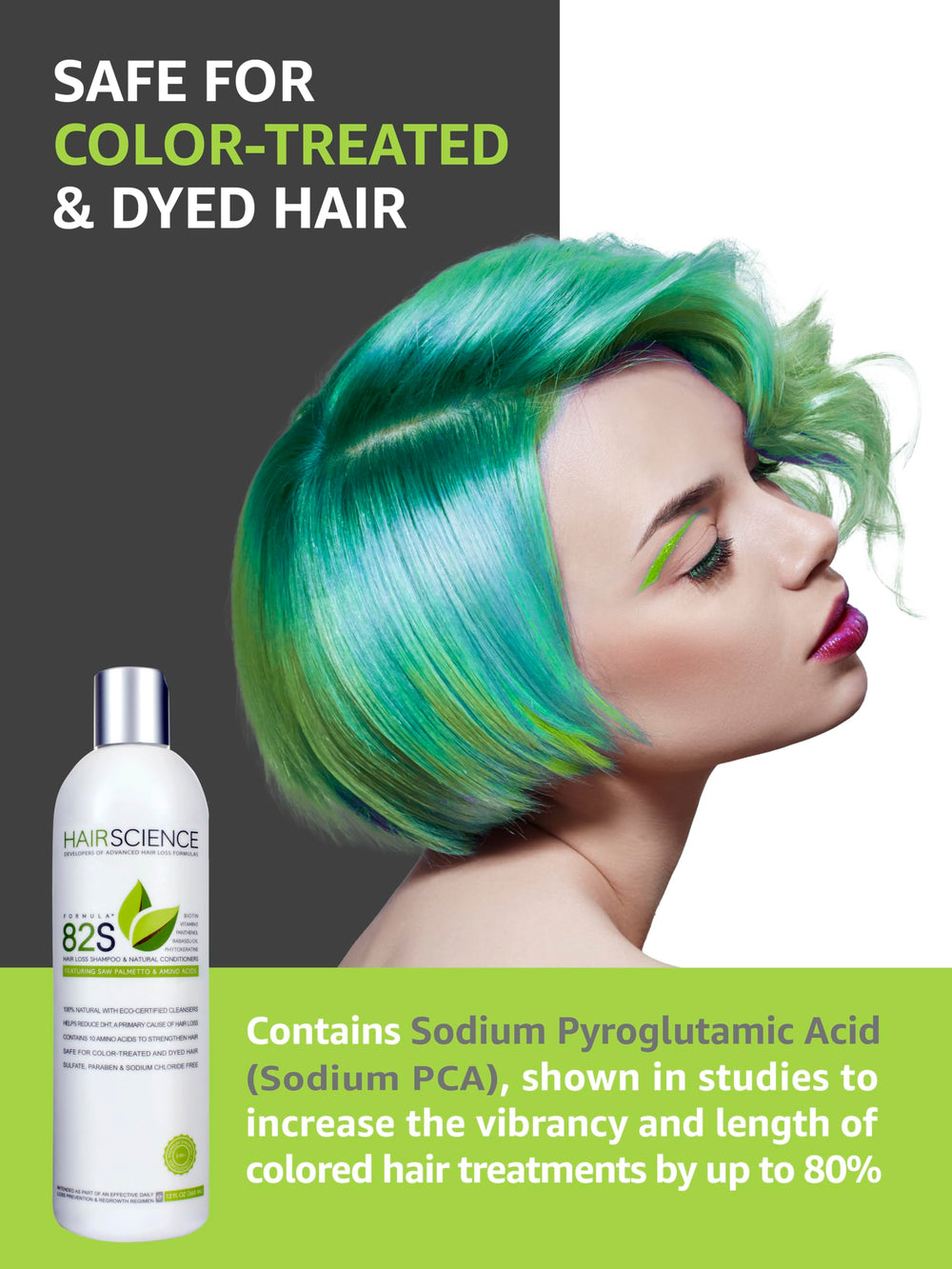 Hair Science Formula 82S daily-use bottle supports a consistent hair care routine