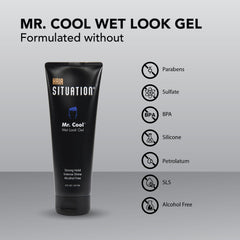 Hair Situation Mr. Cool Wet Look Gel application for quick style boost.