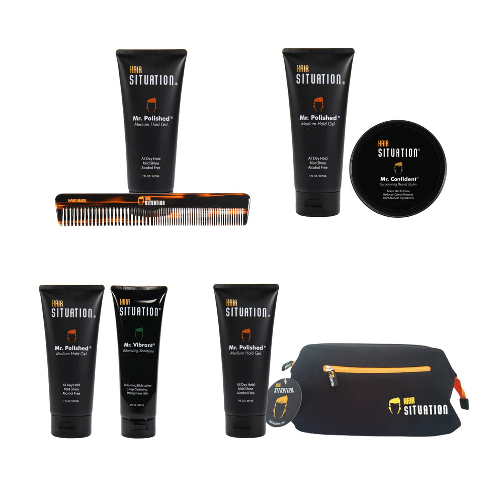 Hair Situation Mr. Polished packaging box highlights alcohol-free formula.
