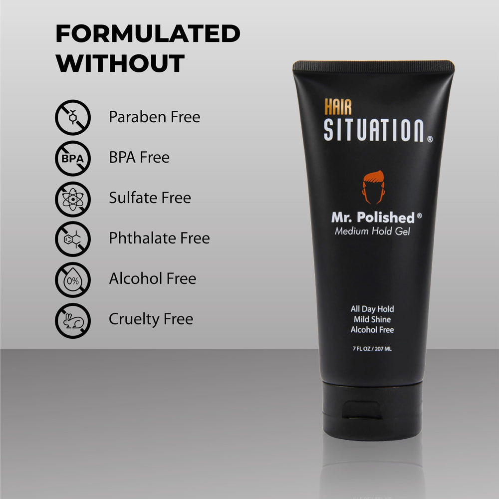 Hair Situation Mr. Polished texture swatch shows natural sheen and medium hold.