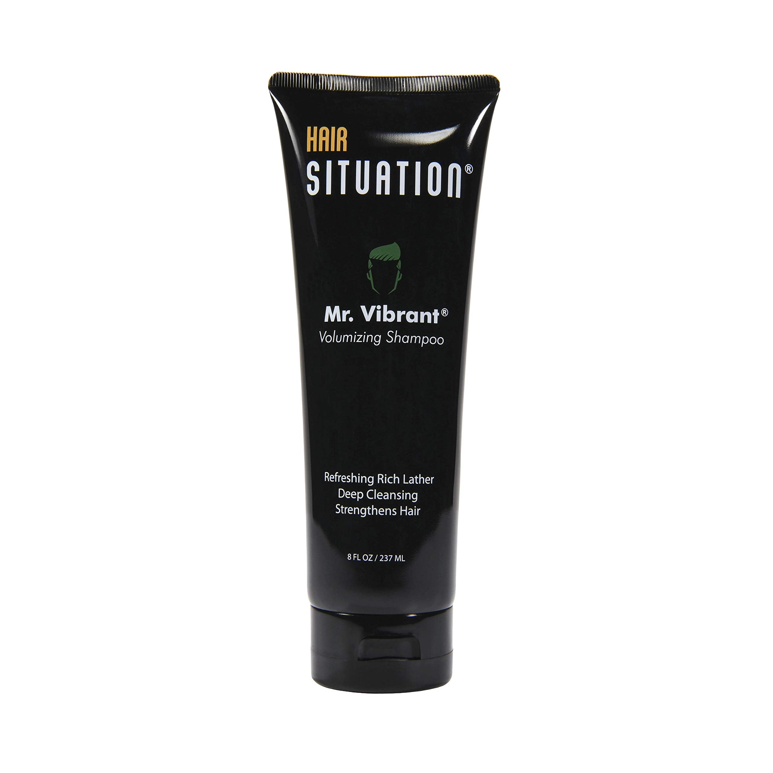 Hair Situation Mr. Vibrant Volumizing Shampoo bottle ready to cleanse thinning hair.