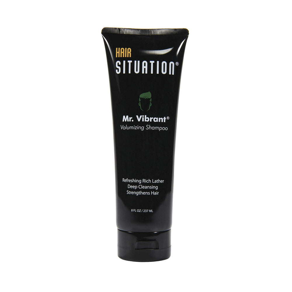 Hair Situation Mr. Vibrant Volumizing Shampoo bottle ready to cleanse thinning hair.