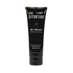 Hair Situation Mr. Vibrant Volumizing Shampoo bottle ready to cleanse thinning hair.