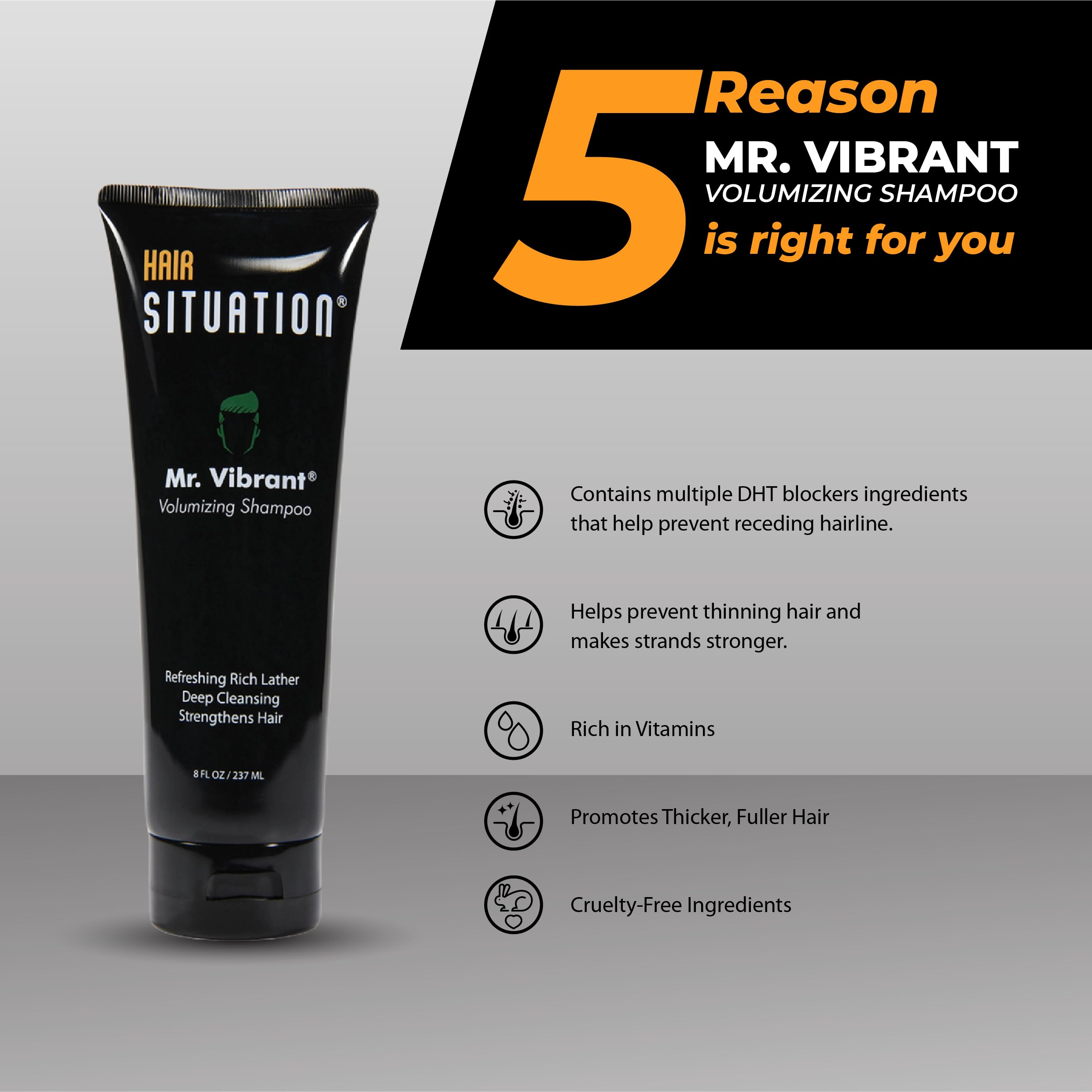 Hair Situation Volumizing Shampoo with tea tree and argan oil for moisture.