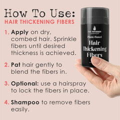 Hair Thickness Maximizer applying fibers to thinning crown for instant lift