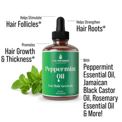 Close-up of Hair Thickness Maximizer Peppermint Oil dropper for precise scalp care